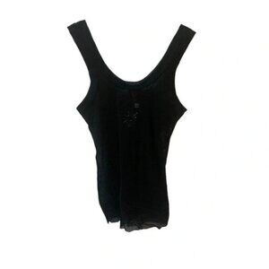 Jean Paul Gaultier Soleil Rare Vintage Black Mesh Tank Top XS